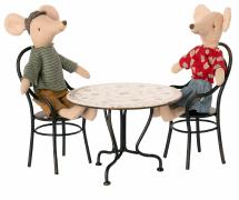 MAILEG I Miniature table and 2 chairs