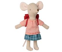 MAILEG I Outfit with backpack for Big Sister Mouse - Red