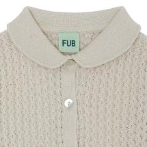 FUB | Pointelle merino wool cardigan - Ecru