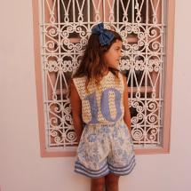BONJOUR | Blue Flower Shorts and its hairclip