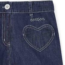 BONTON I Denim Shorts with hearts pockets