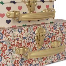 KONGES SLOJD I Set of 2 cardboard suitcases - Colorful heart