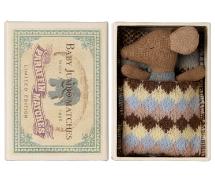 MAILEG I Baby mouse in matchbox - Blue