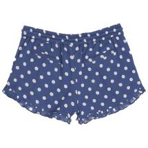 EMILE ET IDA I Blue ruffled shorts with white polka dots