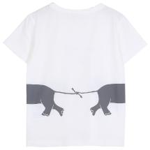 EMILE ET IDA I Grey elephants white T-shirt "Bons baisers de Delhi"