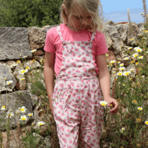 PIUPIUCHICK I Pale pink floral overalls
