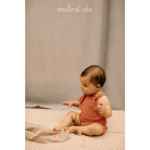 EMILE ET IDA I Caramel cotton gauze overalls