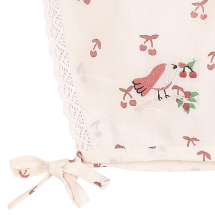 EMILE ET IDA I Embroidered cherry baby bonnet