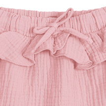 EMILE ET IDA I Ruffled baby pants in pink cotton gauze