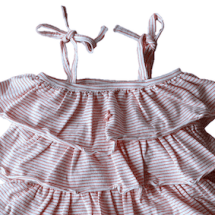 TOCOTO VINTAGE I Pink and white striped romper