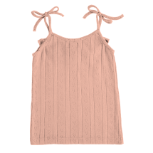 TOCOTO VINTAGE I Top pointelle rose corail