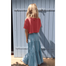 PIUPIUCHICK | Long pale blue checked skirt