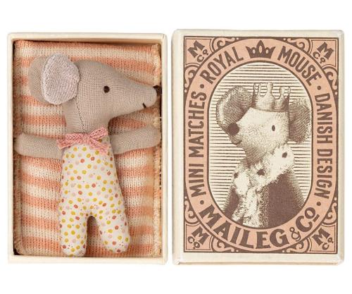 MAILEG I Baby mouse in his matchbox - Pink