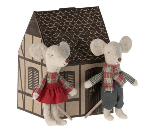 MAILEG I Twin Mice in winter in their little house