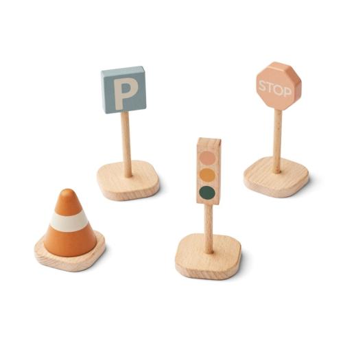 LIEWOOD I Wooden traffic signs - pack of 4