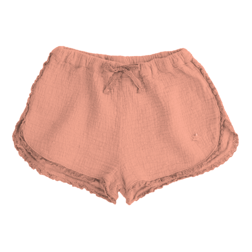 TOCOTO VINTAGE I Coral pink embroidered shorts