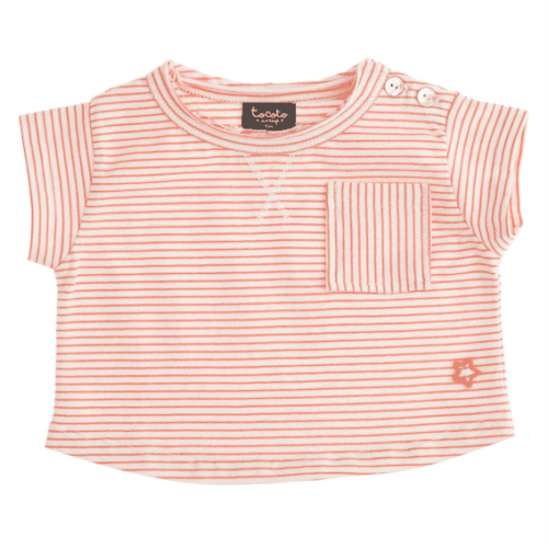TOCOTO VINTAGE I T-shirt rayé rose et blanc